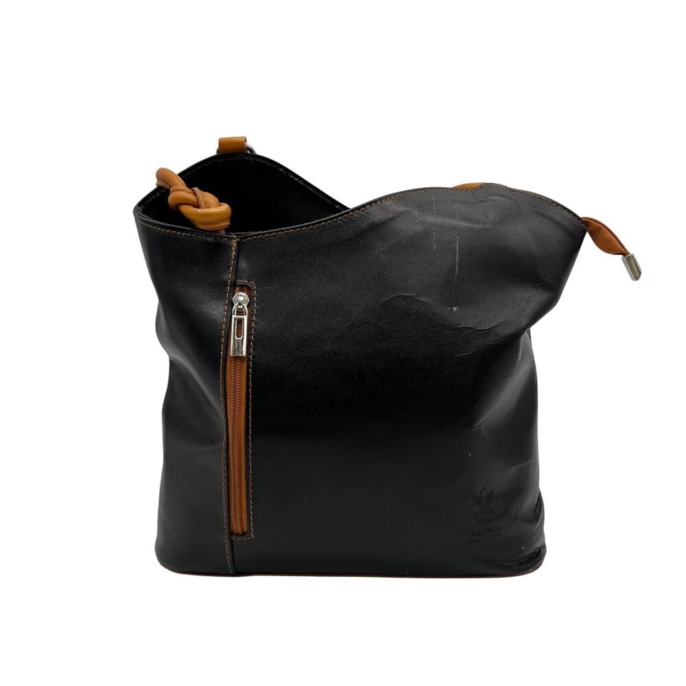 Borse In Pelle Black Convertible Shoulder Bag
